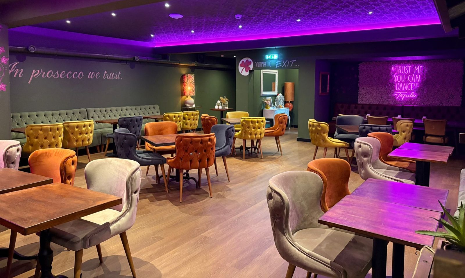 The Clover Club, the decorated basement brunch and events space at The Shamrock Social